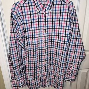 Chaps Blue and Pink Casual Button Down Shirt